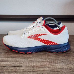 Brooks White and Red Athletic Shoes